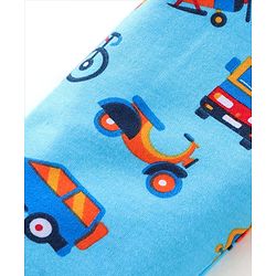 Babyhug Cotton Knit Diaper Pants Full Length Car Printed Pack of 3 - Multicolour