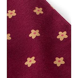 Babyhug Cotton Knit Full Length Diaper Leggings Floral Printed Pack of 3 - Pink Maroon & Purple