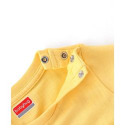 Babyhug Cotton Knit Full Sleeves Cartoon Printed Night Suit - Yellow