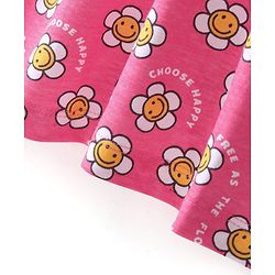 Babyhug 100% Cotton Full Sleeves Frock With Floral Print - Pink