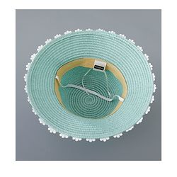 Babyhug Straw Hat Flower Design and Purse - Pink