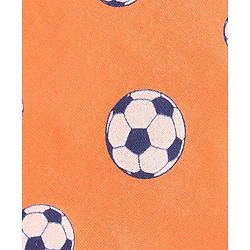 Babyhug Cotton Knit Full Sleeves Soccer Printed Night Suit - Orange