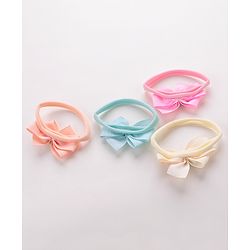 Babyhug Headbands with Floral and Pearl Applique Free Size Pack of 4 - Multicolor