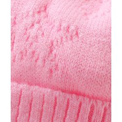 Babyhug Woollen Tie Knot Cap with Star Embroidery - Pink