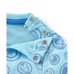 Babyhug 100% Cotton Knit Full Sleeves T-Shirt & Lounge Pant Set Captain America Print - Blue
