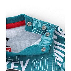 Babyhug 100% Cotton Knit Full Sleeves T-Shirt & Lounge Pant Mickey Mouse Print - Green