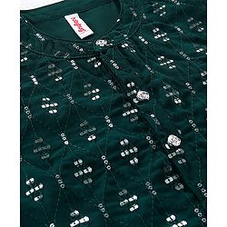 Babyhug Woven Full Sleeves Embroidered Kurta & Dhoti Set - Green