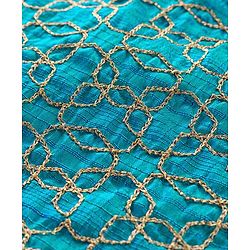 Babyhug Halter Neck Sleeveless Embroidered Choli with Chanderi Sequenced Embroidered Lehenga and Dupatta - Green