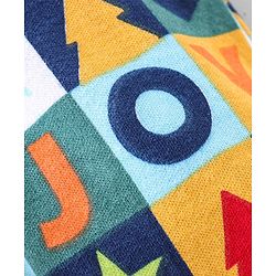 Babyhug Cotton Knit Full Sleeves Text Printed Footed Sleep Suit - Multicolour