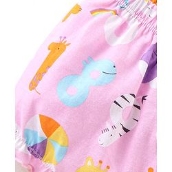 Babyhug Cotton Knit Bloomer Dots & Numbers Print Pack Of 3 - Purple & Pink
