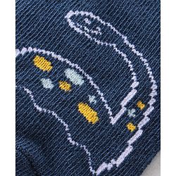 Cute Walk By Babyhug Cotton Knit Anti Bacterial Ankle Length Socks Dino Design Pack Of 3 - Multicolour