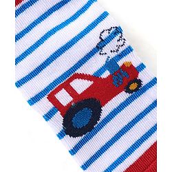 Cute Walk By Babyhug Cotton Knit Anti Bacterial Ankle Length Socks Car Design Pack Of 3 - Multicolour