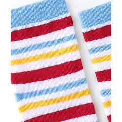 Cute Walk by Babyhug Anti-Bacterial Ankle Length Socks Pack of 3 with Striped Design - Blue & White