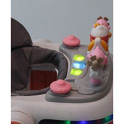 Babyhug Multifunction Foldable Activity Push Walker with Musical Play Tray & Lights - Red