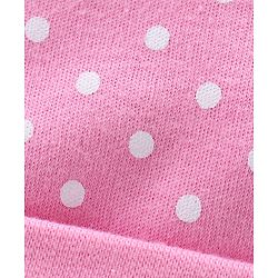 Babyhug 100% Cotton Knit Cap Mittens and Booties Polka Dot Print - Pink