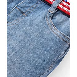 Babyhug Denim Full Length with Stretch Washed Distressed Jeans Solid Colour- Blue
