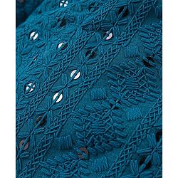 Babyhug Full Sleeves Schiflly Embroidered Kurta Pyjama Set - Teal