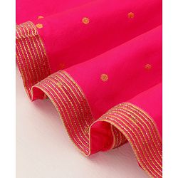 Babyhug Sleeveless Embroidered Choli with Lehenga and Dupatta - Pink
