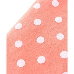 Babyhug Cotton Knit Full Sleeves Polka Dots Printed Night Suit - Orange