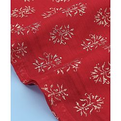 Babyhug Three Fourth Sleeves Foil Printed Kurti Sharara and Dupatta Set - Red