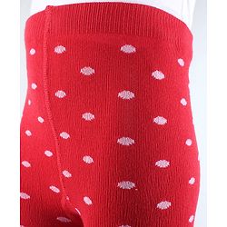 Cute Walk by Babyhug Anti Bacterial Tights Polka Dot Design - Red
