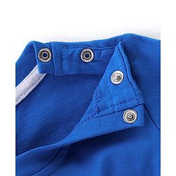 Babyhug 100% Cotton Knit Full Sleeves T-Shirt with Elephant Graphics -Blue