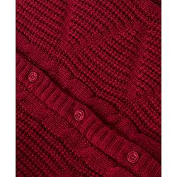 Babyhug Full Sleeves Front Open Sweater - Wine
