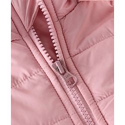 Babyhug Full Sleeves Hooded Jacket With Star Patch - Pink