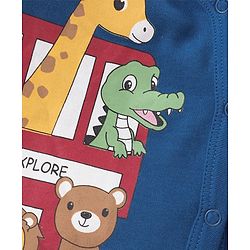 Babyhug 100% Cotton Knit Full Sleeves Front Open Vests Stripes & Animal Print Pack of 3 - Multicolour