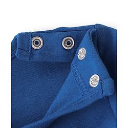 Babyhug 100% Cotton Knit Full Sleeves Onesie With Animals Print - Navy Blue