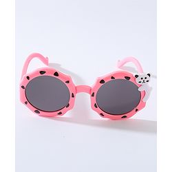 Babyhug Free Size Bow Headband with Round Sunglasses - Dark Pink