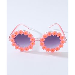 Babyhug Free Size Bow Headband & Sunglasses with Flowers - Pink