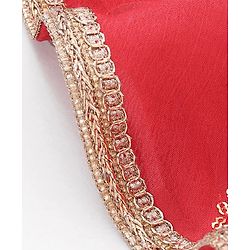 Babyhug Woven Sleeveless Sequenced Choli With Embroidered Lehenga And Dupatta - Red