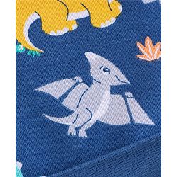 Babyhug 100% Cotton Knit Cap Dino Print - Navy Blue