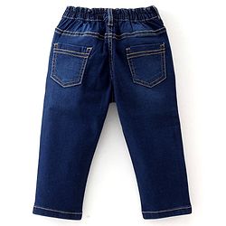 Babyhug 100% Cotton Knit Full Sleeves Shirt & Jeans Checkered - Yellow & Blue