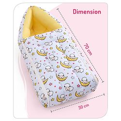 Babyhug 100% Cotton Sleeping Bag Cum Carry Nest Sheep On the Moon Print- Light Blue