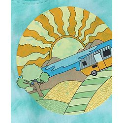 Babyhug Cotton Knit Half Sleeves Tee With Tie & Dye Graphics- Light Green