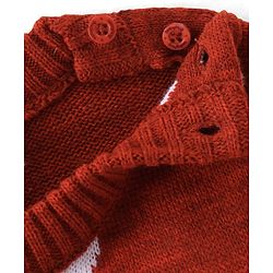 Babyhug Knitted Full Sleeves Sweater Set With Dots Design - Maroon