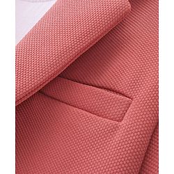 Babyhug Full Sleeves Solid Colour Party Wear Blazer with Graphic Printed T-Shirt - Peach