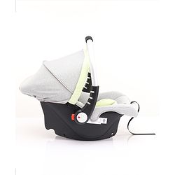 Babyhug Onyx Elite Car Seat cum Carry Cot with Rocking Base and aluminium handle - Grey & Green