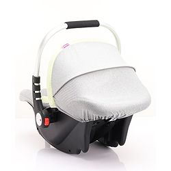 Babyhug Onyx Elite Car Seat cum Carry Cot with Rocking Base and aluminium handle - Grey & Green