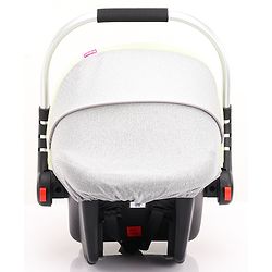 Babyhug Onyx Elite Car Seat cum Carry Cot with Rocking Base and aluminium handle - Grey & Green