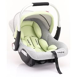 Babyhug Onyx Elite Car Seat cum Carry Cot with Rocking Base and aluminium handle - Grey & Green