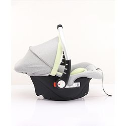 Babyhug Onyx Elite Car Seat cum Carry Cot with Rocking Base and aluminium handle - Grey & Green