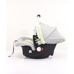 Babyhug Onyx Elite Car Seat cum Carry Cot with Rocking Base and aluminium handle - Grey & Green