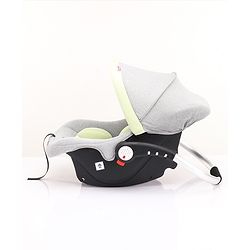 Babyhug Onyx Elite Car Seat cum Carry Cot with Rocking Base and aluminium handle - Grey & Green