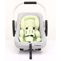 Babyhug Onyx Elite Car Seat cum Carry Cot with Rocking Base and aluminium handle - Grey & Green