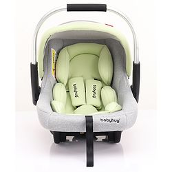 Babyhug Onyx Elite Car Seat cum Carry Cot with Rocking Base and aluminium handle - Grey & Green