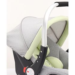 Babyhug Onyx Elite Car Seat cum Carry Cot with Rocking Base and aluminium handle - Grey & Green