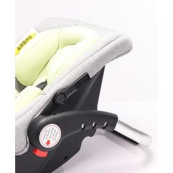 Babyhug Onyx Elite Car Seat cum Carry Cot with Rocking Base and aluminium handle - Grey & Green